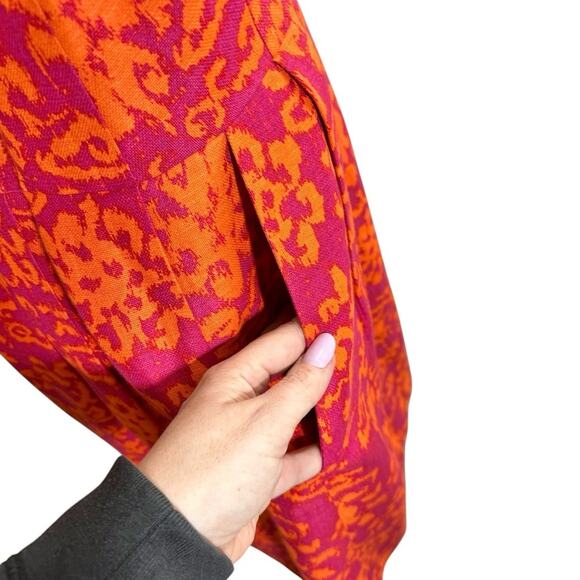 Nanette Lepore Embellished Pink Orange Linen & Silk  Dress Pockets Spring Summer - Picture 8 of 12